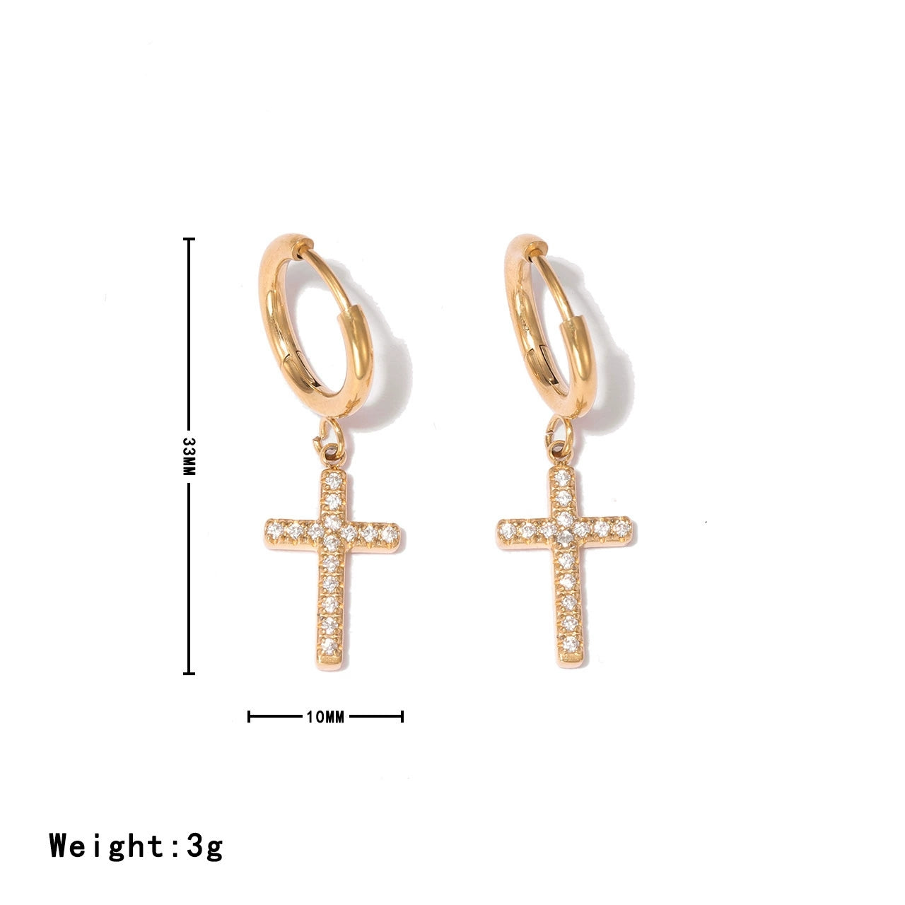 Minimalist 18K Gold Plated Cross Zircon Necklace – Stainless Steel Jewelry