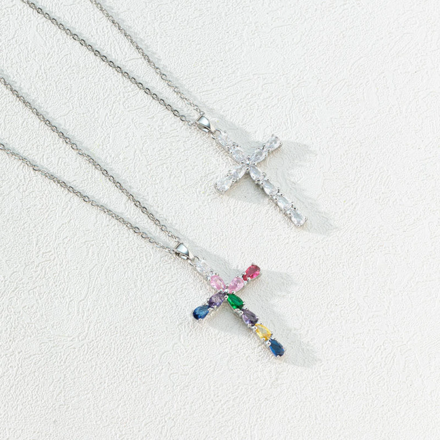 High Quality Gold Cross Necklace with Sparkling Cubic Zirconia