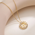 Light Luxury Geometric Jesus Cross Necklace with Colorful Zircon