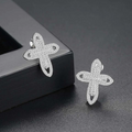 Luottemi Cross Stud Earrings with Tiny Zircon Elements