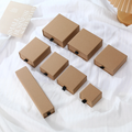 Luxury Brown Kraft Paper Jewelry Gift Box with Sliding Drawer