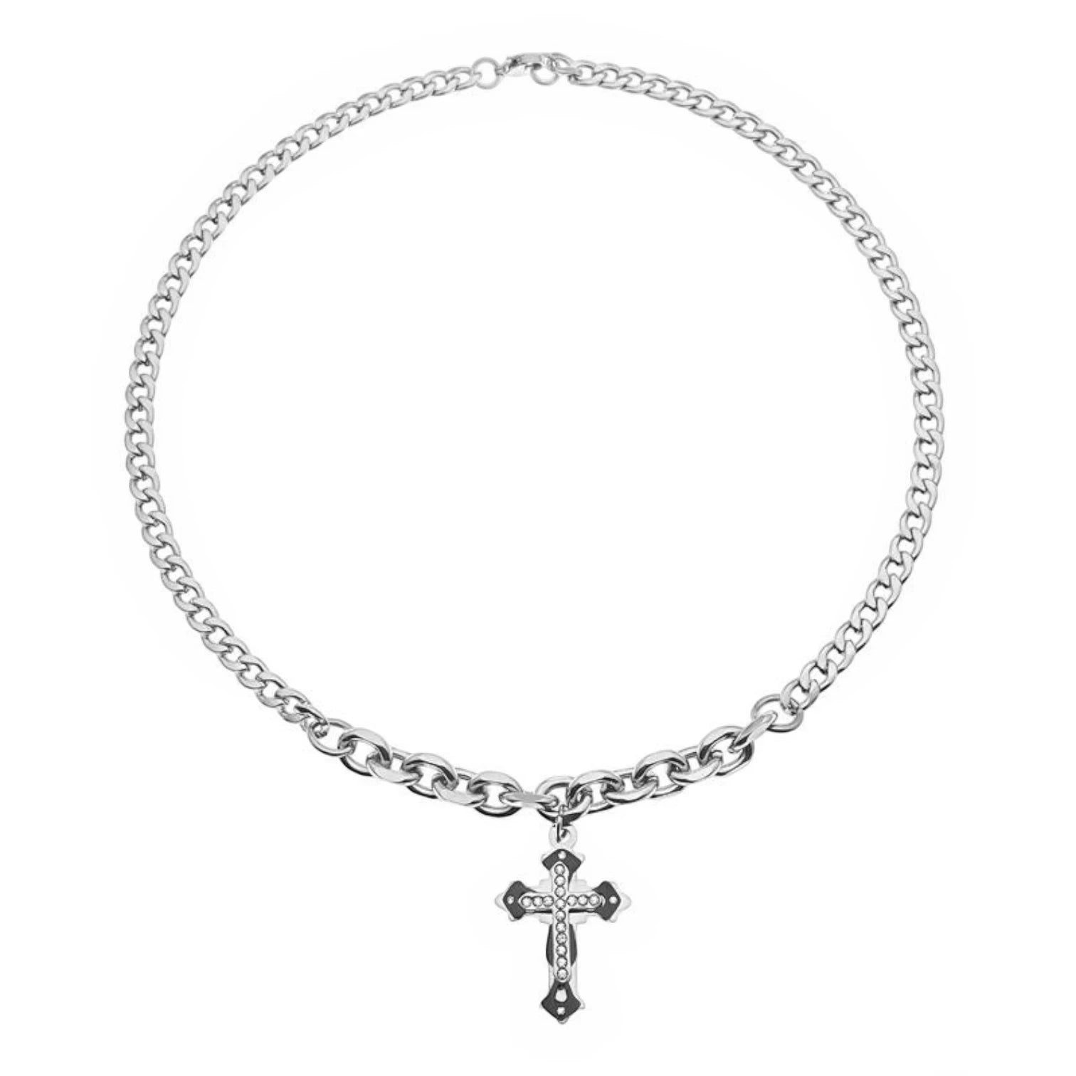 Luxury Titanium Steel Cross Clavicle Necklace – Hip Hop Men’s Jewelry