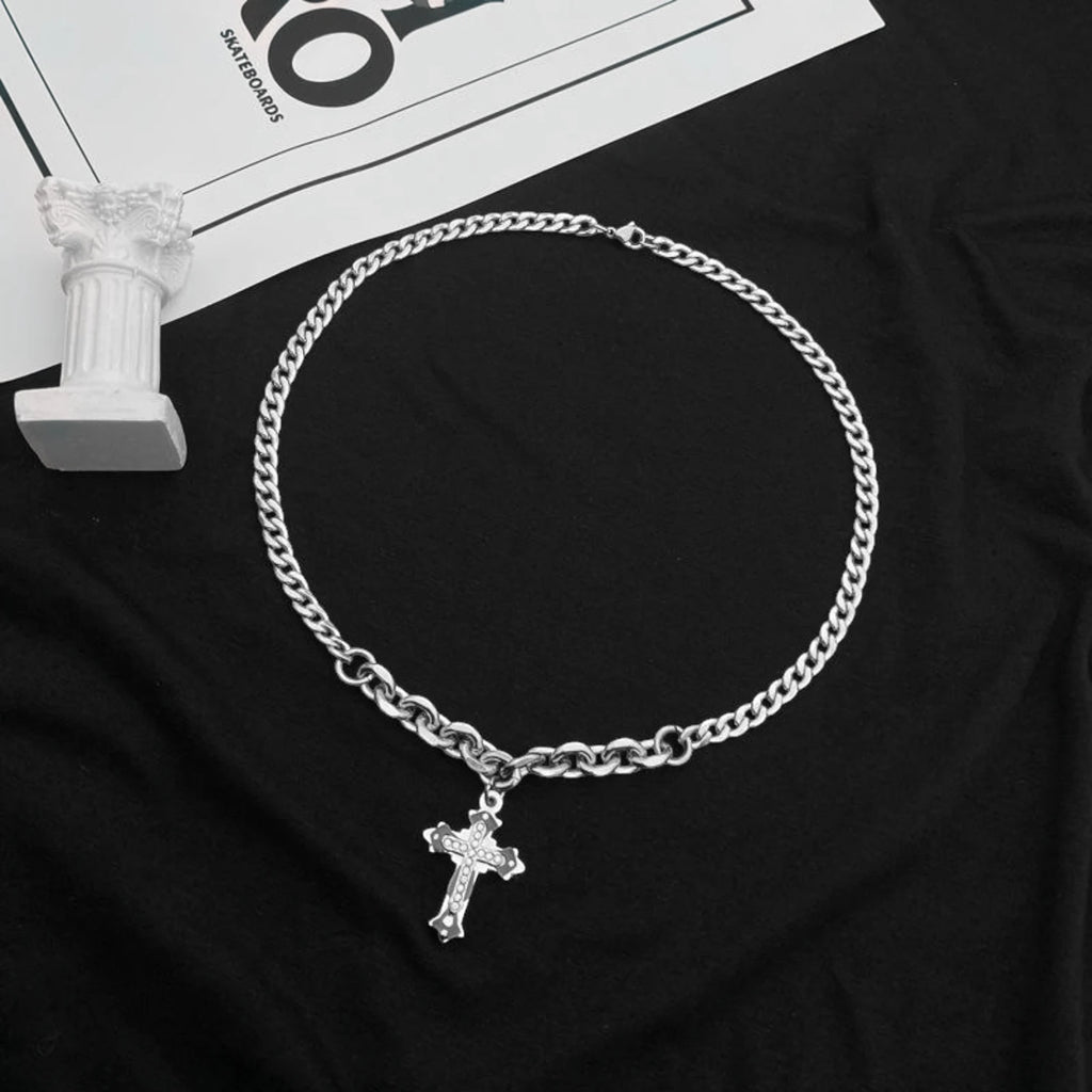 Luxury Titanium Steel Cross Clavicle Necklace – Hip Hop Men’s Jewelry