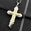 Men’s Iced Out Cross Rhinestone Pendant Necklace