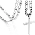 Men’s Stainless Steel Cross Pendant Necklace