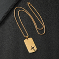 Men’s Stainless Steel Cross Zircon Pendant Necklace