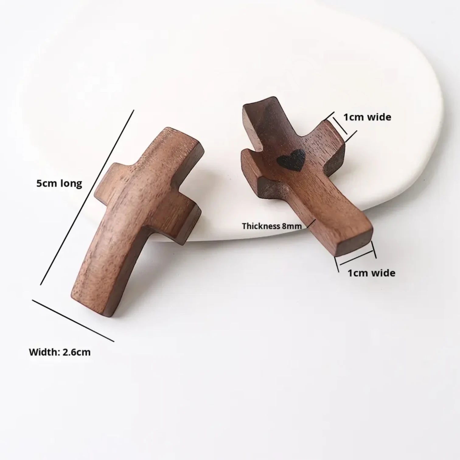 Mini Walnut Wooden Crosses – Pocket Prayer & Stress Relief