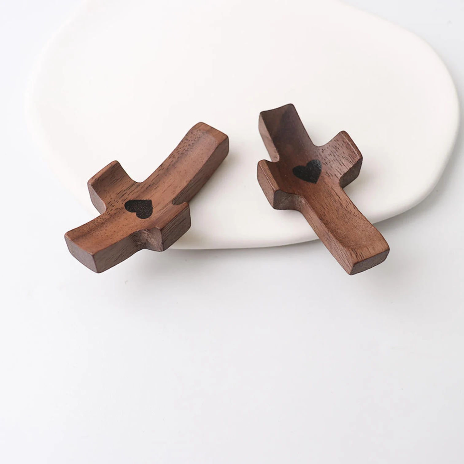 Mini Walnut Wooden Crosses – Pocket Prayer & Stress Relief