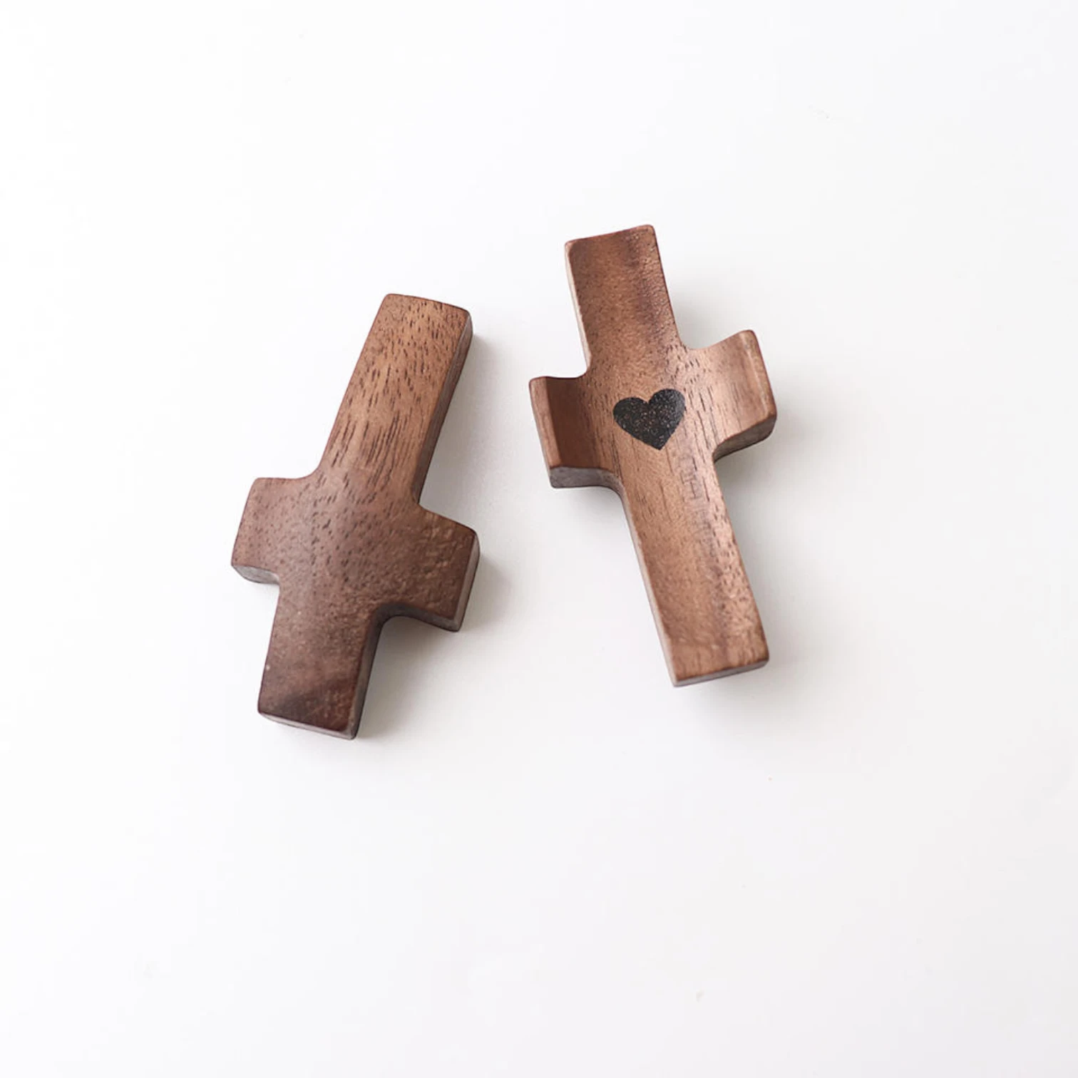 Mini Walnut Wooden Crosses – Pocket Prayer & Stress Relief