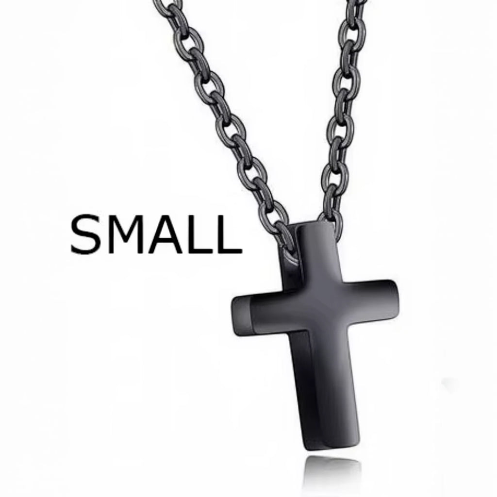 Modern Brushed Cross Pendant Necklace – Stylish Unisex Jewelry