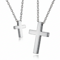 Modern Brushed Cross Pendant Necklace – Stylish Unisex Jewelry