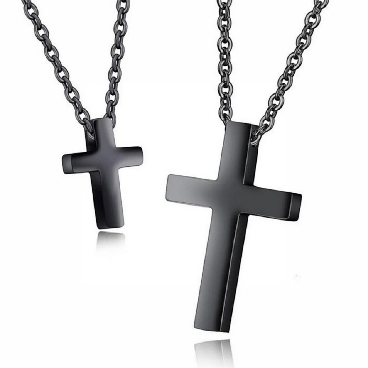Modern Brushed Cross Pendant Necklace – Stylish Unisex Jewelry