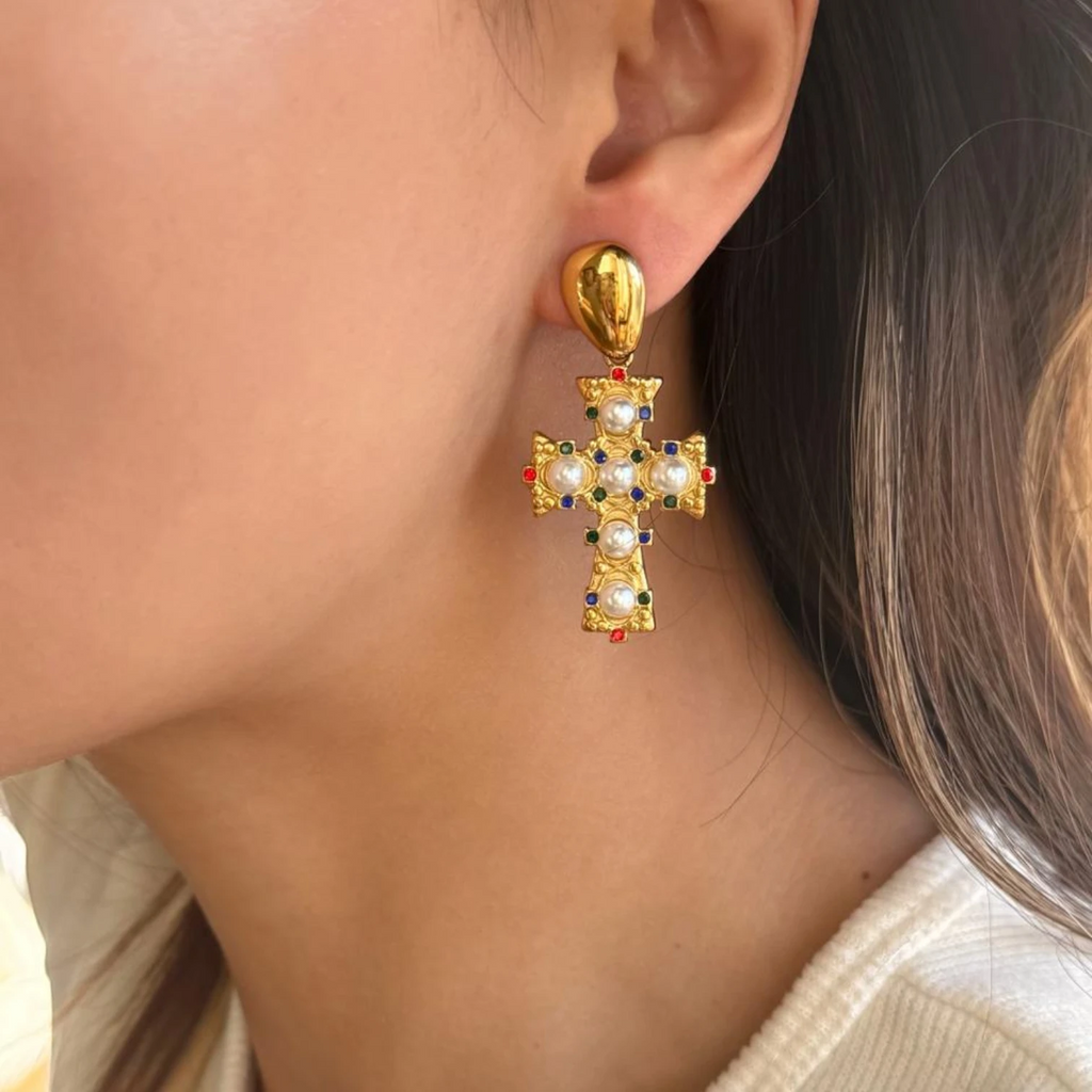 Myneck 18K Gold Plated Stainless Steel Earrings