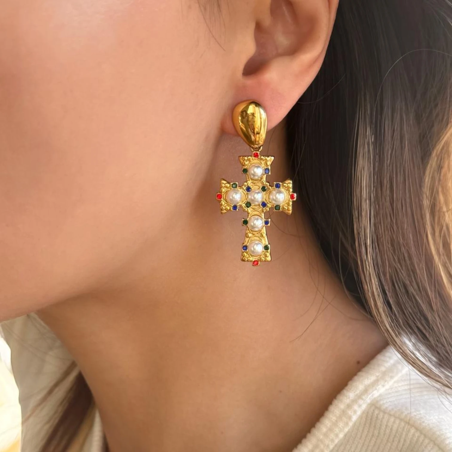 Myneck 18K Gold Plated Stainless Steel Earrings