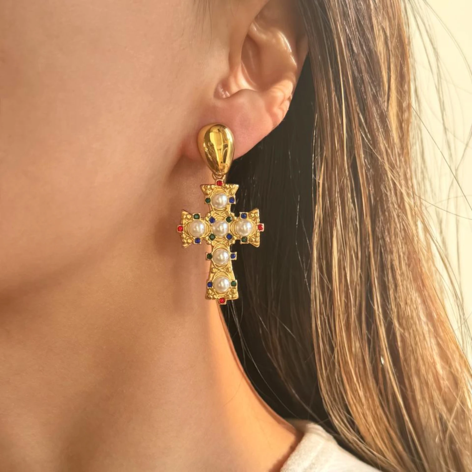 Myneck 18K Gold Plated Stainless Steel Earrings