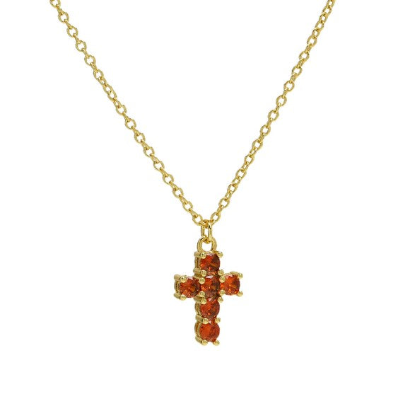Good Luck Fashion Cross Pendant Necklace with Zircon