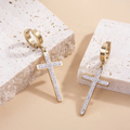 Sparkling Rhinestone Cross Hoop Earrings – Trendy CZ Crystal Jewelry