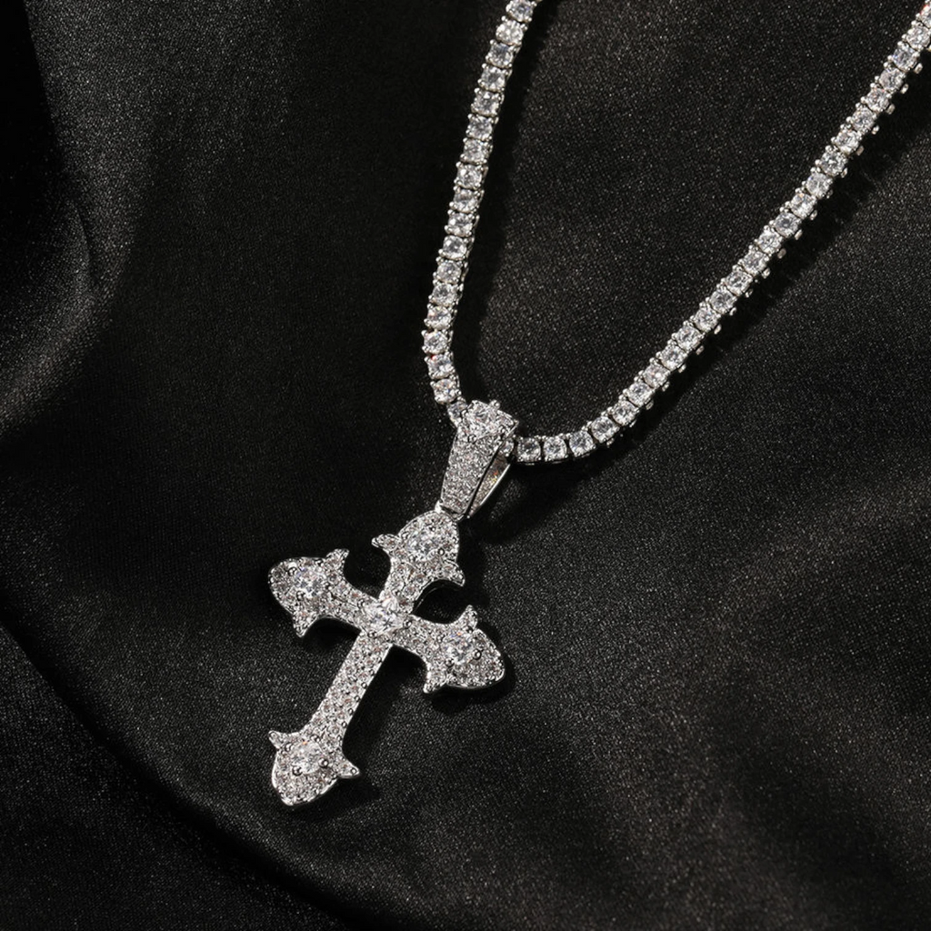 Vintage Zircon Cross Pendant – Hip Hop Full Diamond Necklace