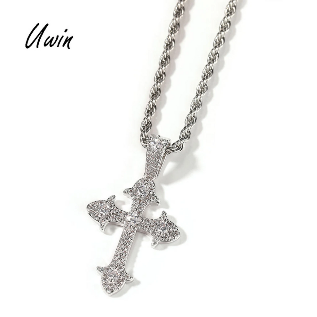 Vintage Zircon Cross Pendant – Hip Hop Full Diamond Necklace