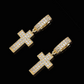 Women’s Iced Out Hip Hop Cross Hoop Earrings – CZ Diamond Jewelry